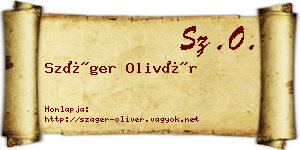 Száger Olivér névjegykártya