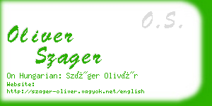 oliver szager business card